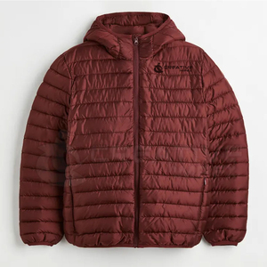 Chaqueta acolchada con capucha para hombre de alta calidad, poliéster impermeable con logotipo personalizado para uso en invierno al aire libre, servicio OEM High Street - Product Image 1