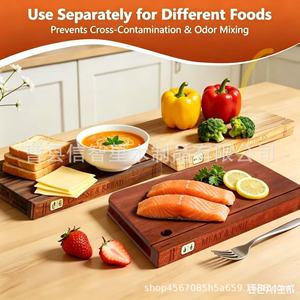 Wooden Cutting Board Set Rectangle Anti-Odor For <b>Kitchen</b> Food <b>Prep</b> - Product Image 1
