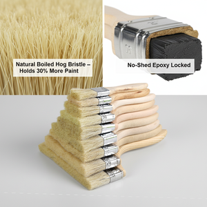Pinceaux en poils de porc en gros, pinceaux multi-usages à manche en bois pour la décoration intérieure, le teinture, le vernis, la colle et le nettoyage - Product Image 3