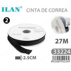 ILAN Nastro Decorativo 2.5Cm 27M Nero Madrid Parigi Londra Tokyo Milano - Product Image 3