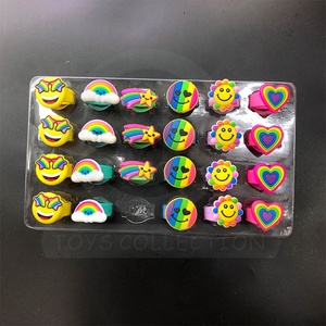 Wholesale Custom 1 Inch 32mm Rainbow PVC TPR Plastic <b>Ring</b> Small <b>Cartoon</b> Kids' Finger Toy Classic Toy - Product Image 3