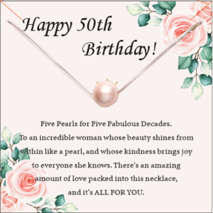 Collier de perles coquillages roses 8 mm tendance, cadeau d'anniversaire, <span class=keywords><strong>bijoux</strong></span> fantaisie, vente en gros - Product Image 2