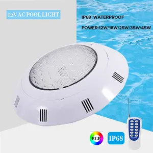 AC DC 12v บ่อกลางแจ้ง Ip68 กันน้ําสีขาวพลาสติก ABS SMD 12w 18w 24w หน่วยความจํา RGB Led ไฟสระว่ายน้ําใต้น้ํา