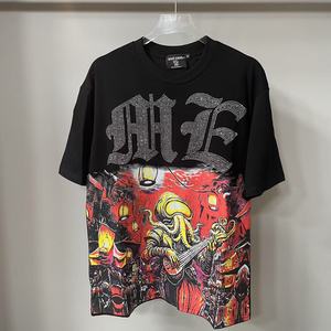 T-shirt da uomo Angel High Street alla moda, 240 grammi, tinta unita, stile Hip Hop, marchio americano, esportazione transfrontaliera, manica corta, vestibilità ampia, 100% cotone - Product Image 5