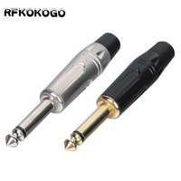 Connecteur plaqué or avec câble Audio Microphone et Jack 6.35mm, 2 pôles, Mono / 3 pôle, 6.3MM, 1/4 pouces
