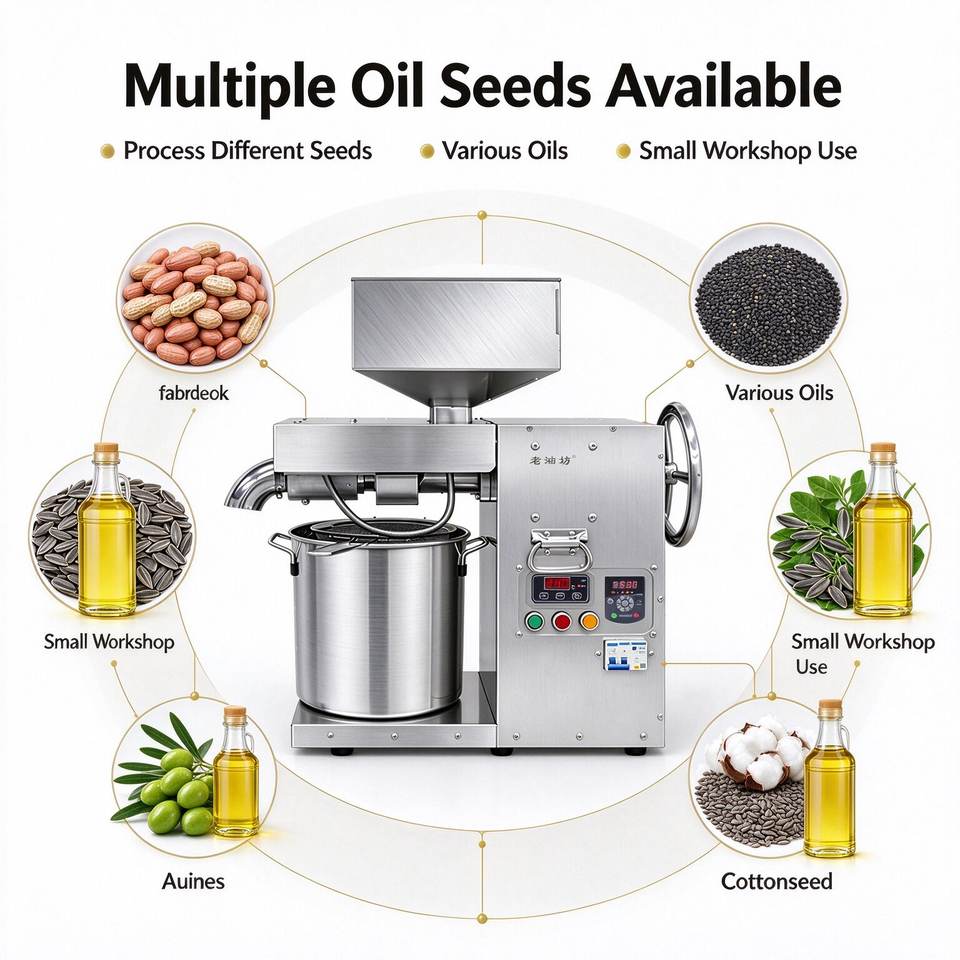 Stainless Steel Oil Presser 30kg/h Capacity 3500W Household Commercial ...