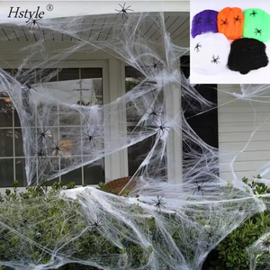 Hstyle Halloween toile d'araignée élastique avec horreur d'araignée <span class=keywords><strong>maison</strong></span> <span class=keywords><strong>hantée</strong></span> Arrangement de scène de cour Halloween Faux accessoires décoratifs - Product Image 5