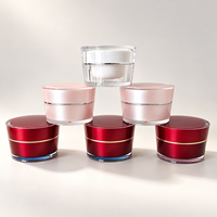 Pot de crème en acrylique multicolore de luxe 30g, design rond incliné, pour crème visage et yeux, rechargeable, emballage cosmétique pour soins de la peau