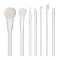 Pinceau de maquillage professionnel de haute qualité, en gros, de luxe, végétalien, avec logo personnalisé, rayures blanches, marque privée, techniques professionnelles