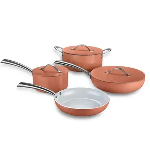 뜨거운 도매 nonstick 주방 7pcs 세라믹 코팅 조리기구 세트 알루미늄 뚜껑