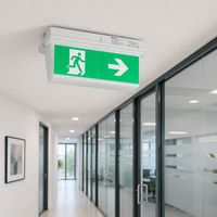 Panneau de sortie d'urgence avec éclairage LED 2W, boîtier en PC, étanche IP65, rechargeable, autonomie de 3 heures pour une évacuation sécurisée