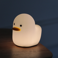 Lampe de chevet en Silicone en forme de canard mat, mignon, Animal, décoration de Table, veilleuse pour enfants et bébés