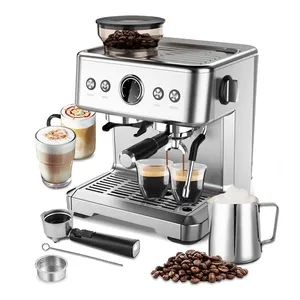 Commercial Restaurant 15 Bar Pump Electric Semi Automatic Espresso Coffee Maker Profesional Coffee Machine With Milk Frother