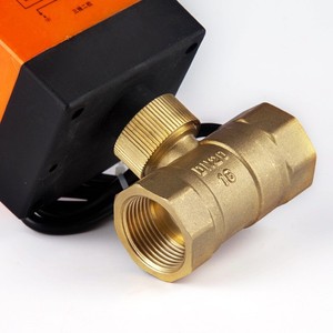 Brass Electric Ball Valve DN25 1 In Fixed Type For Water Heating Systems - Product Image 1