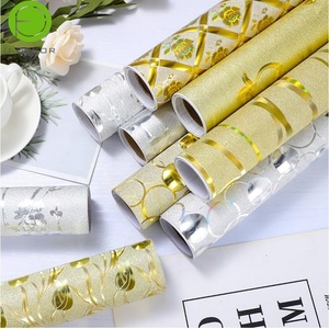 Película decorativa autoadhesiva 3d CPP, revestimiento de pared brillante, papel tapiz esmerilado para ventana, dorado y plateado, oferta - Product Image 6