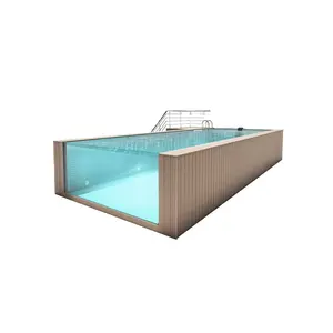 Diseñador inteligente todo en uno, fabricante de piscinas de contenedores de envío con estilo personalizado, piscina acrílica