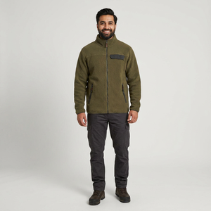 Custom Men's Autumn Windproof Hooded Oversize Sherpa Fleece Jacket Stand Collar Design Made From Durable <b>Canvas</b> Fabric - Product Image 1