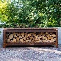 Sculpture de jardin en acier corten rouillé, design Art déco extérieur, résistant aux intempéries