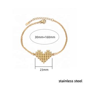 JUSTOP Sets de Joyería Minimalistas de Acero Inoxidable con Baño de Oro de 18K, Modernos, con Dijes Grabados de Flor, Lazo y Corazón, Pulsera, Regalo - Product Image 2
