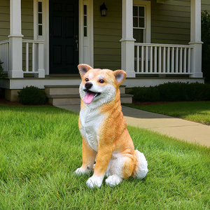 <span class=keywords><strong>Estatua</strong></span> de Perro <span class=keywords><strong>Shiba</strong></span> <span class=keywords><strong>Inu</strong></span> Realista de Resina, Figura de Animal Realista para Decoración de Interiores, Exteriores, Jardín, Césped, Patio y Hogar - Product Image 6