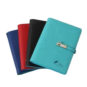 Phòng B5 Nhiệt PU Cứng Bìa Tùy Chỉnh Xoắn Ốc Ringbinder Tạp Chí Notepad Máy Tính Xách Tay Với Khóa