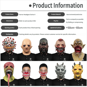 Máscara de Terror Ghost Face Zombie Serie 2: Accesorios de Broma para Fiesta de Halloween y Baile de Máscaras Transfronterizo - Product Image 3