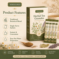 Granulés de thé aux herbes OEM/ODM, boisson botanique instantanée, sachets de 4g, marque privée