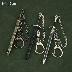 Nouvelle Version Aiguille <span class=keywords><strong>Game</strong></span> <span class=keywords><strong>Of</strong></span> Thrones <span class=keywords><strong>Porte</strong></span>-clés Mini Arme Chaude En Métal Jouets 9CM Épée - Product Image 5
