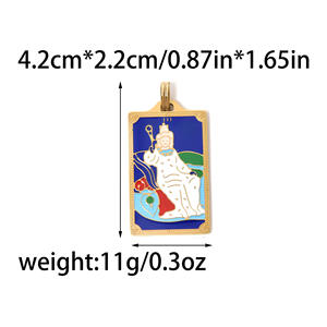 Retro personalizzato fatto a mano tarocchi fai da te con ciondolo in acciaio inossidabile accessori pendenti dipinti a goccia gioielli di moda - Product Image 4