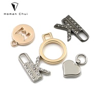 Etiqueta Metálica Decorativa con Logotipo de Letras para Bolsos, Rectangular, de Alta Calidad, Personalizada