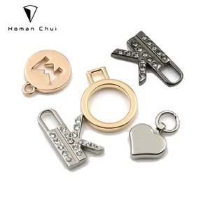 Custom High Grade Bag Decorative <b>Letter</b> Logo <b>Metal</b> Label for Handbag - Product Image 1