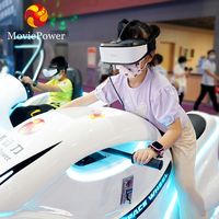 Machine de jeu VR 9D Moto à monnayeur pour gagner de l'argent, jeu de simulation de conduite de moto, course de voitures VR Space Wheel pour parcs d'attractions et centres commerciaux