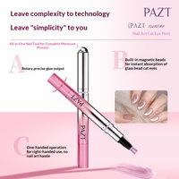 PAZT 2026 Nouveau Stylo Gel Multicolore pour Nail Art 6-en-1 : Vernis Gel Effet Œil de Chat, Base Coat, Top Coat Non-Abîmant et Constructeur pour Salon de Manucure