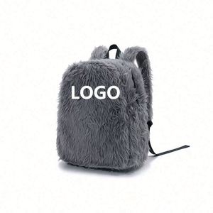 Custom Plush <b>Backpacks</b> Fashionable Designer <b>Backpack</b> Winter Fluffy School Bag Girls Faux Fur <b>Backpack</b> - Product Image 1
