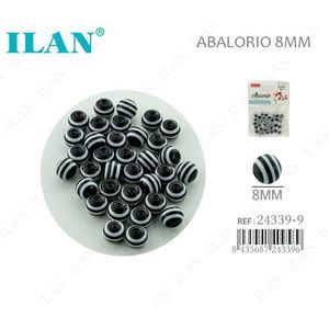 Perline a strisce Ilan Abalorio da 8 mm per la creazione di gioielli - Product Image 1