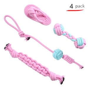 Cuerda de algodón de tenis ecológica, juguetes para perros para masticar, alivio de la ansiedad y ejercicio, nudo colorido para mascotas, paquete de 5 y 6 Juguetes - Product Image 6