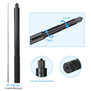 3M 1.1M 1.5M 2M Invisible Extended Edition Selfie Stick Monopode évolutif pour <span class=keywords><strong>GoPro</strong></span>,Insta360, SJCAM, DJI Accessoires Stick Trépied - Product Image 1