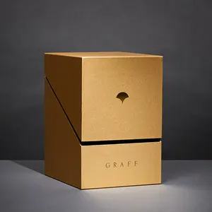 Luxus-Gold-Steifkarton mit individuellem Logo für Kosmetik-/Parfümverpackung Papier-Geschenkbox mit Deckel