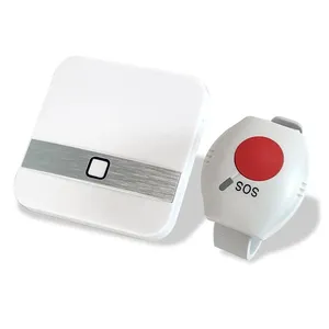 กันน้ำWireless Plug-In Caregiver Pager DoorbellฉุกเฉินSOSการสั่นสะเทือนReceiver Wireless Caregiver Pagerสำหรับผู้สูงอายุ