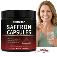 Capsules d'extrait de safran VitaSpring OEM, compléments alimentaires à base de plantes, soutien immunitaire, sommeil, HALAL, étiquette privée, capsules de safran naturelles