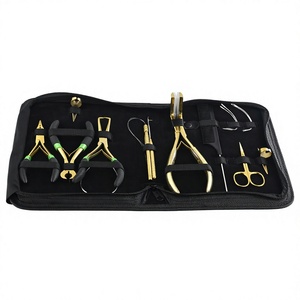 High Quality Stainless Steel Clip in Hair Extensions Tools Kit Threads C Shape <b>Needles</b> <b>Beads</b> Pliers Sets Styling Tool for Salon - Product Image 1
