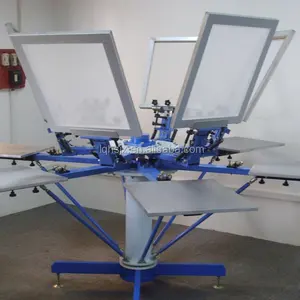 Aluminium Pallets T-shirt Zeefdruk Machine 6 Kleur 6 Stations Manual Screen Printer Serigrafia