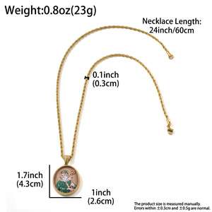 Medallón personalizado de San Patricio en acero inoxidable 316L con diseño de cuerda trenzada, unisex, joyería al por mayor. - Product Image 6