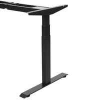 Bureau debout motorisé ergonomique de bureau noir 2AF3, table d'ordinateur électrique réglable en hauteur, cadre de bureau réglable en hauteur