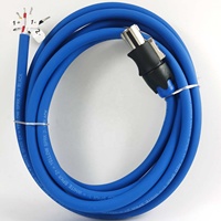 Cable de Alimentación Profesional Azul para Altavoz, 4 Conductores, con Conector SpeakON Hembra, Revestimiento de PVC, Blindaje Trenzado, 12 Pies, para Cine en Casa y HDTV