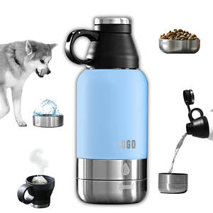 32oz Leakproof Double Wall Isolated Stainless Steel <span class=keywords><strong>Dog</strong></span> Pet Water Garrafa com saco para Gym Travel Camping - Product Image 5