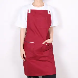 Changrong Custom Unisex Adjustable Cotton Chef Bib Uniform Apron Kitchen