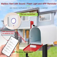Alarma Inteligente para Buzón, WiFi Tuya, Alerta Inalámbrica para Buzón, Largo Alcance de 800 pies, Notificación en Tiempo Real por Aplicación, Sensor Impermeable para Buzón