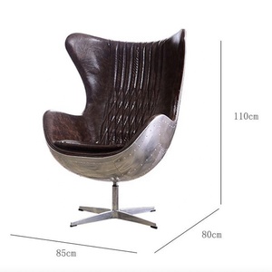 <span class=keywords><strong>Chaise</strong></span> aviateur pivotante pour le <span class=keywords><strong>bureau</strong></span> dans le salon <span class=keywords><strong>Chaise</strong></span> aviateur <span class=keywords><strong>vintage</strong></span> en cuir véritable Aviation Egg Chair - Product Image 2