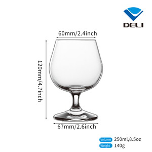 Gobelet à vin Vintage en cristal jetable, de 250ml 8.45oz, verre à vin, pour boire, gnac - Product Image 6